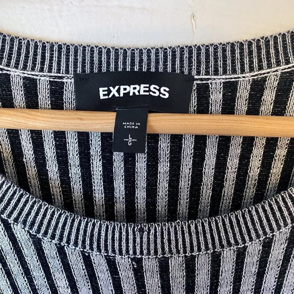 Express Gray Ribbed Sweater Dress large - Picture 7 of 8